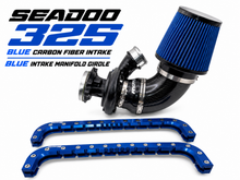 Load image into Gallery viewer, Seadoo 325 Carbon Fiber cold air intake and intake manifold Girdle combo