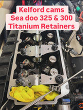 Load image into Gallery viewer, SEA-DOO 300 VALVE TITANIUM RETAINER UPGRADE by KELFORD CAMS  (includes oem rocker bolts)
